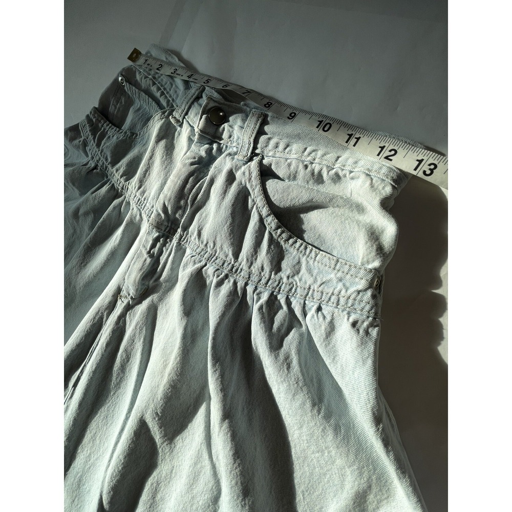 Vintage 80s Candie's Denim Skirt High Waist Midi Light Wash Waist 26" SEE FLAWS - Picture 10 of 16